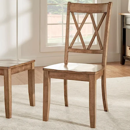 Dining Side Chair with Double X Back